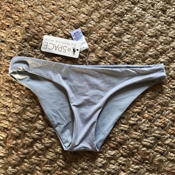 L*Space silvery GALAXY gray xs bikini bottom hipster cheeky seamless Lowrise - Picture 4 of 8